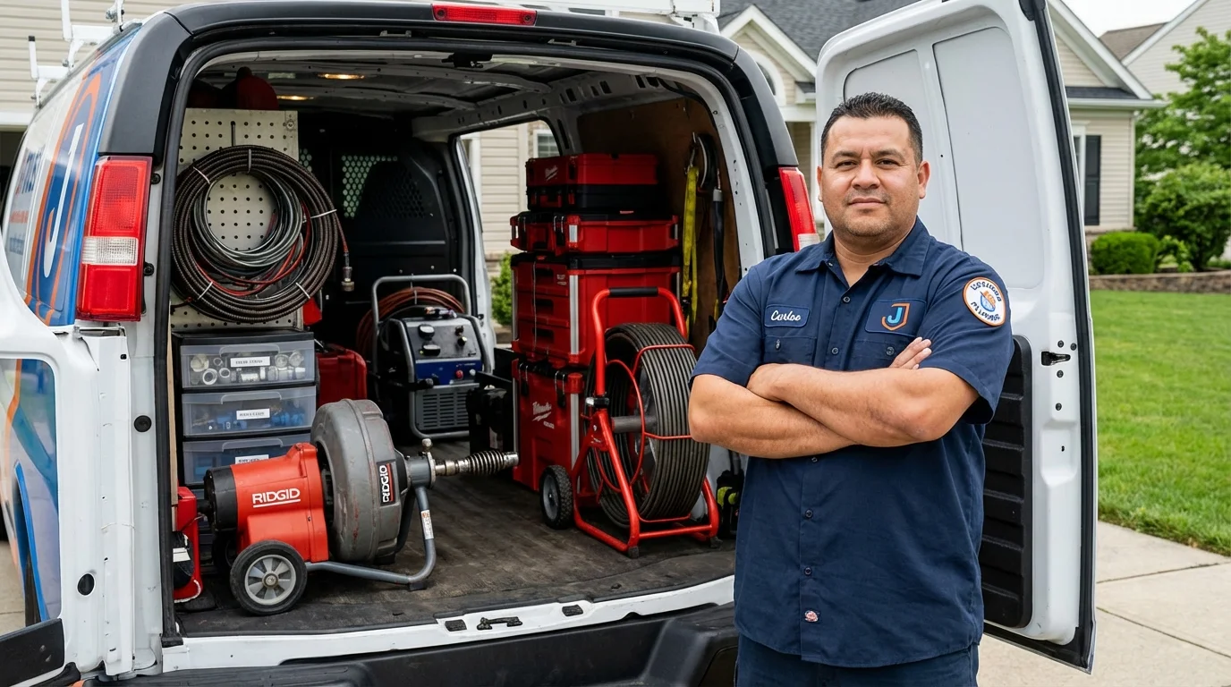 Professional drain cleaning equipment and Johns Plumbing LLC plumber in Guayama