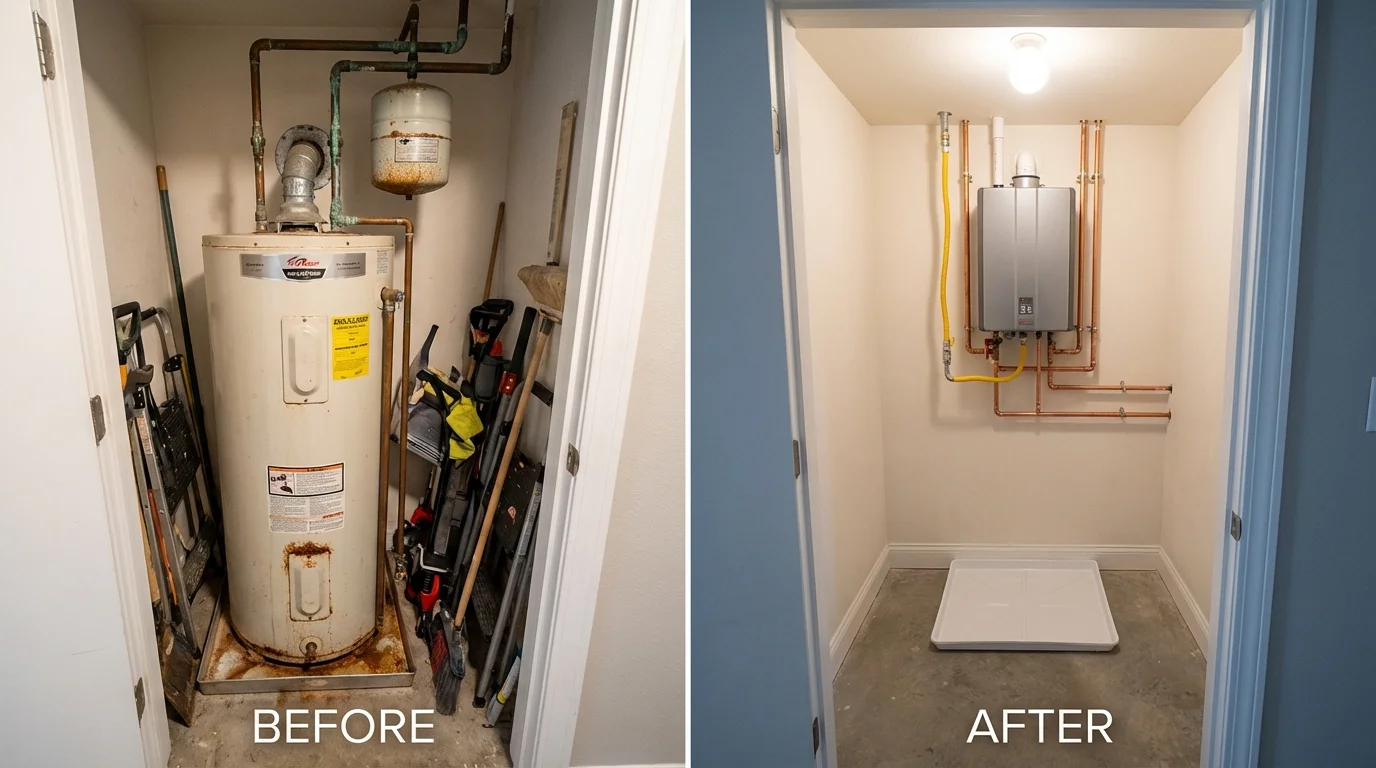 Tank water heater versus wall-mounted tankless unit comparison for Guayama, PR homeowners